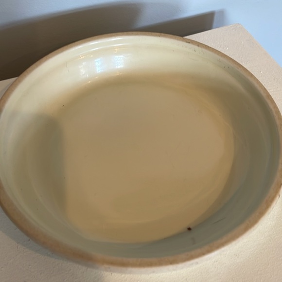 Antique crock small dish with floral pattern beige - Picture 3 of 3